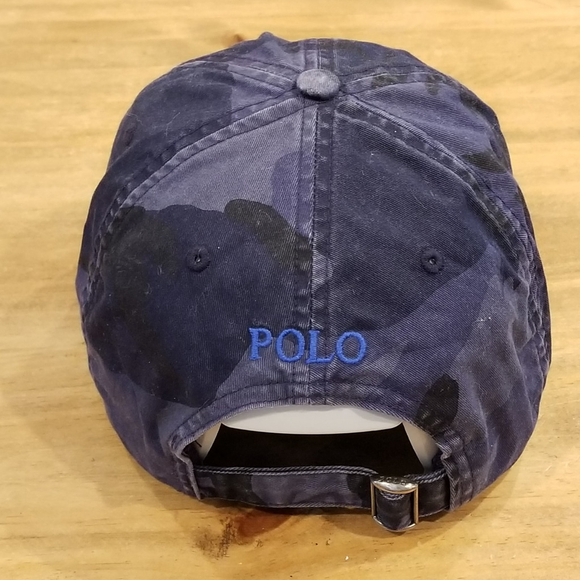 Polo Ralph Lauren Hat Cap Blue Gray Camo Camouflage Pony Casual Cotton Dad - Picture 3 of 8